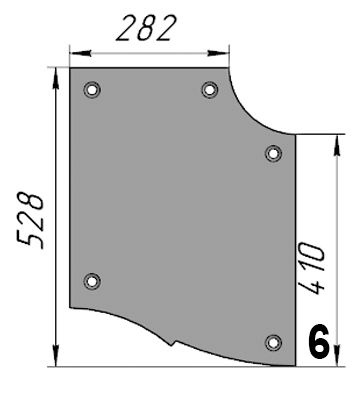 Р-507 (JB2000M.3-4; 2100799043; 5544) Торцевой бронелист нижний правый NFLG